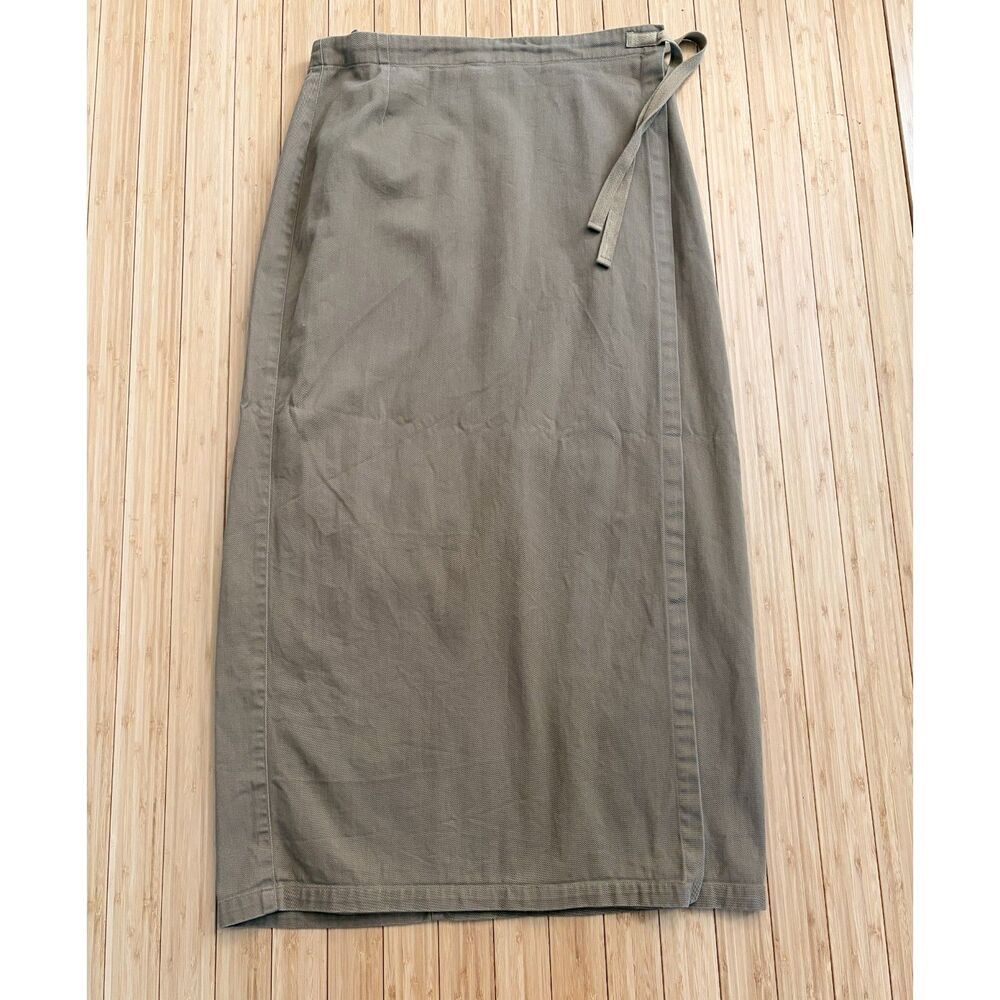 British Khaki by Robert Lighton 100% Cotton Wrap Midi Skirt – Size 12 – Beige